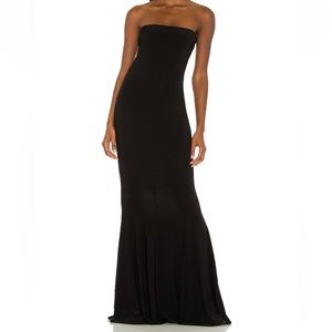 Norma Kamali x Revolve Black Strapless Fishtail Gown medium formal wedding guest